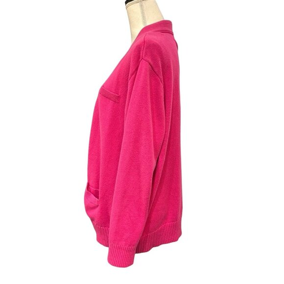 Pendleton Sweater Womens 3X Pink Button Down Cardigan Ribbed Trim‎ Preppy Modest - Picture 2 of 9
